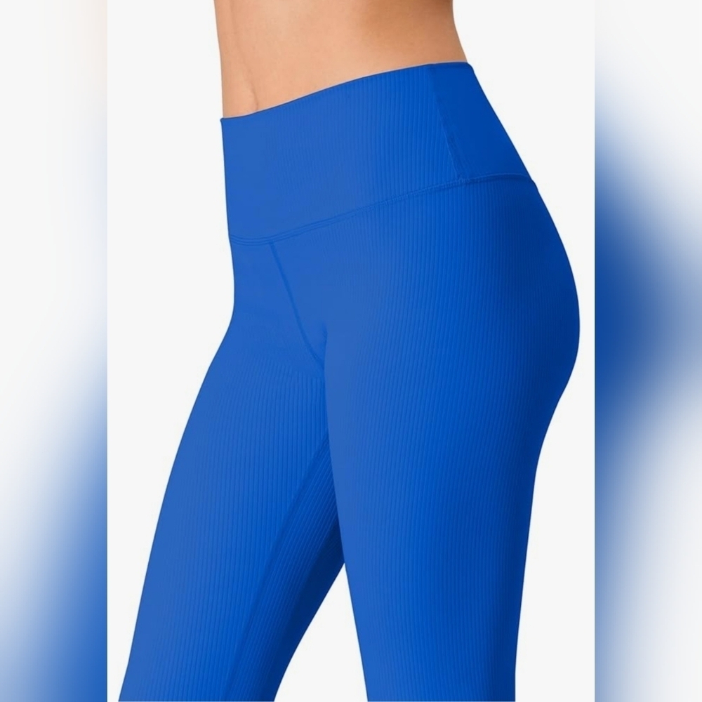 Women's Ribbed High Waisted Leggings - Picture 3 of 7
